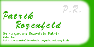 patrik rozenfeld business card